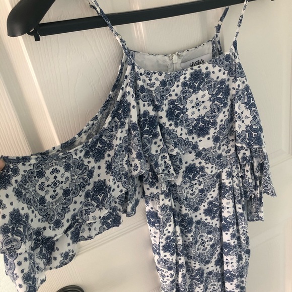 Lulu’s Feeling swell ivory and blue print dress - Picture 5 of 8